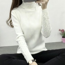 Women Sweater Winter Knitted Jumper Warm Pullover Twist Cable Tops Thick Casual