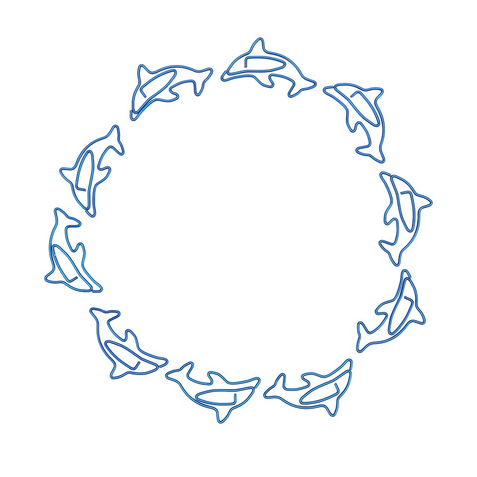 100 Mini Dolphin Metal Paper Clips Lightweight Rust Resistant For