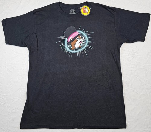Buc ee's New Years 2024 Glow in the Dark Black T-Shirt Adult Size XLarge