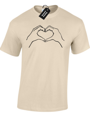 HANDS LOVE HERREN T-SHIRT LUSTIG COOLES DESIGN MEME SÜSSES HERZ