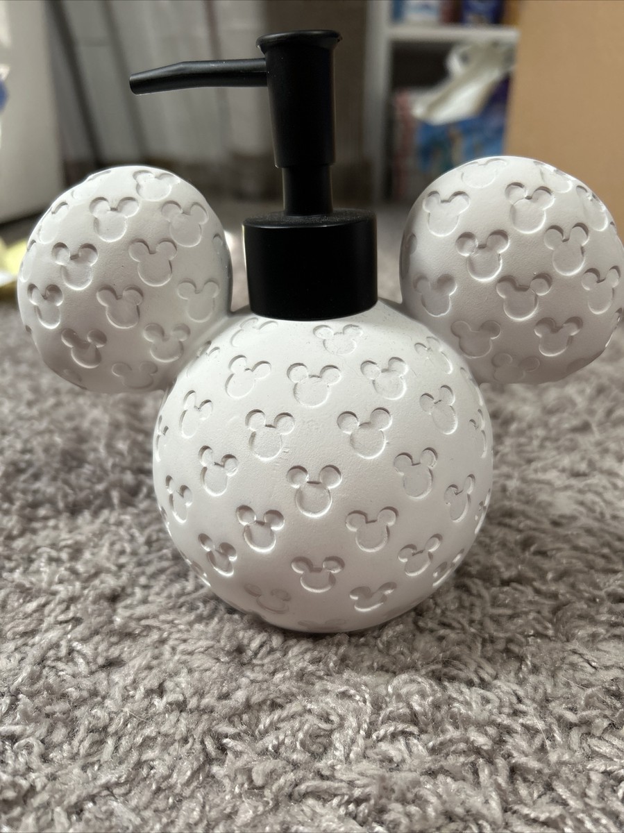 DISNEY MICKEY MOUSE HEAD SHAPE WHITE SOAP DISPENSER PUMP NEW