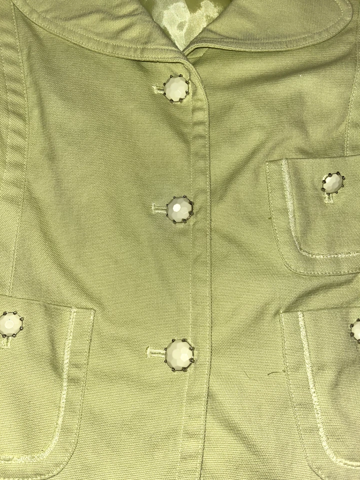 Chaqueta Blazer Parisian Signature Petite Mujer Verde Botones Bolsillos 8P Foto 3 de 4