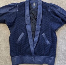 Vintage La Paz Suri Alpaca Coat With Leather Trim. Size 16