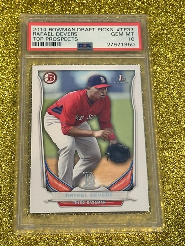 RAFAEL DEVERS PSA 10 GEM MINT 2014 BOWMAN DRAFT PICKS #TP-37 TOP PROSPECTS - Picture 3 of 8