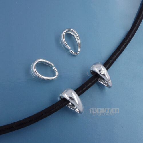 4 connettori cauzione pendenti aperti argento sterling solido liscio semplicità 9 mm #33357 - Foto 1 di 1