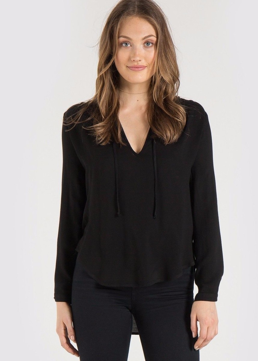 NEW CLOTH & STONE SzS GROMMET TIE PULLOVER LONG SLEEVE HI-LOW