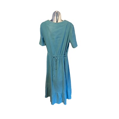 denim and company maxi dresses D&CO Denim and company blue tan and white floral belted maxi dress size M