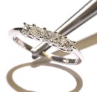 14k white gold .51ct SI1-2 H princess diamond wedding band ring 2.1g 6.75 — photo 6