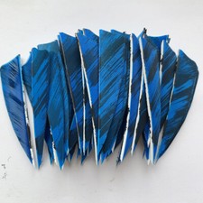 50PCS 3IN Camouflage Sky Blue Shield Archery Arrow Feather Fletches RW LW