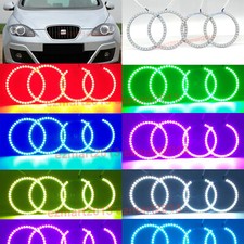 for SEAT Altea Leon Mk2 1P Xenon Headlight 05-15 RGB LED halo ring angel eye DRL