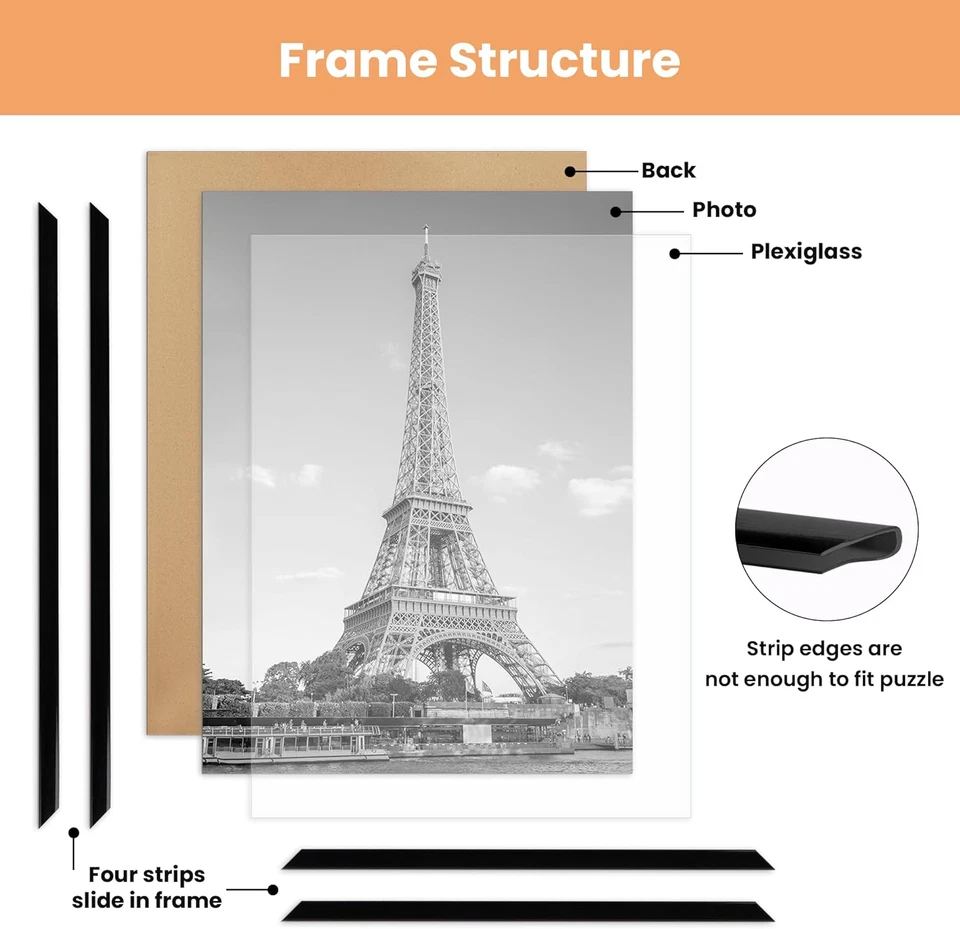 11X17 Picture Frame Black 3 Pack, 11 X 17 Frame for Horizontal or Vertical Wall - Image 4 of 4