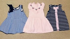 Lot of 3 Janie  Jack Boutique Toddler Girls Dresses Size 12-18M ec