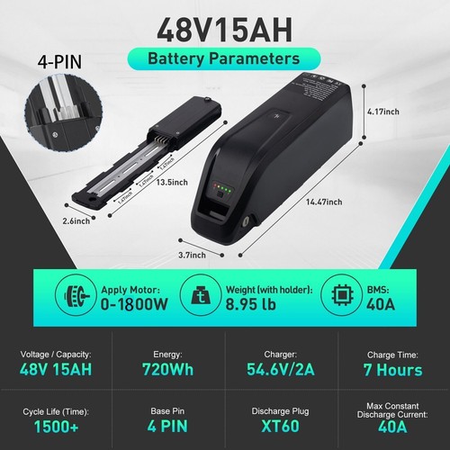 52V 48V 36V Lithium Battery for 200W-1800W Ebike Electric Bicycle 10AH/15AH/20AH - Picture 27 of 41