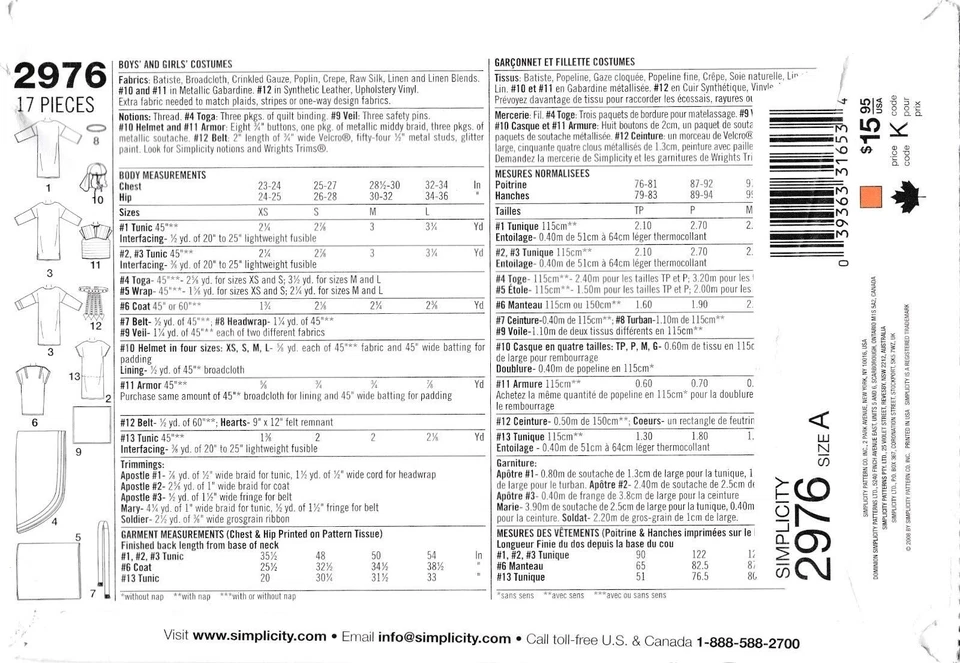 Easter Pagant ,child costume patterns for full cast XS/L    23-24 to 32-34 chest - Image 2 of 2