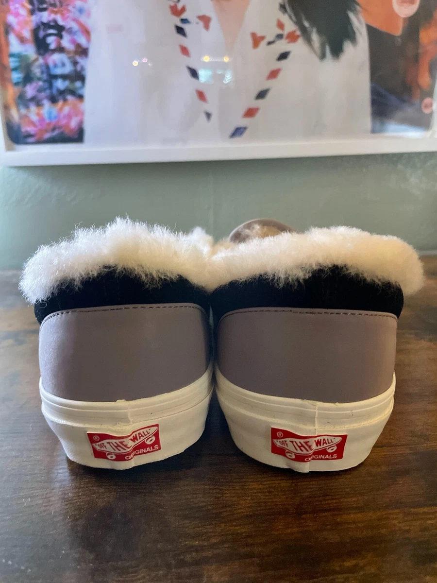 Size 12 - Vans OG Classic Slip On Suede Shearling Blkpnbrk VN0A45JKTIV |  eBay