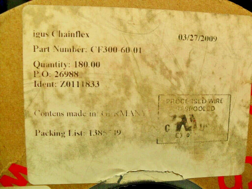CANTIDAD 180 FT - Igus CF300-60-01 Chainflex calibre 10, 1000 V máx., TPE, 0,28" NUEVO Foto 3 de 4