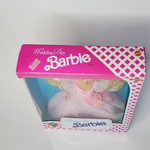 VINTAGE 1990 WEDDING DAY BARBIE DOLL MATTEL NEW ORIGINAL BOX # 9608 NEW NOS - Picture 2 of 9