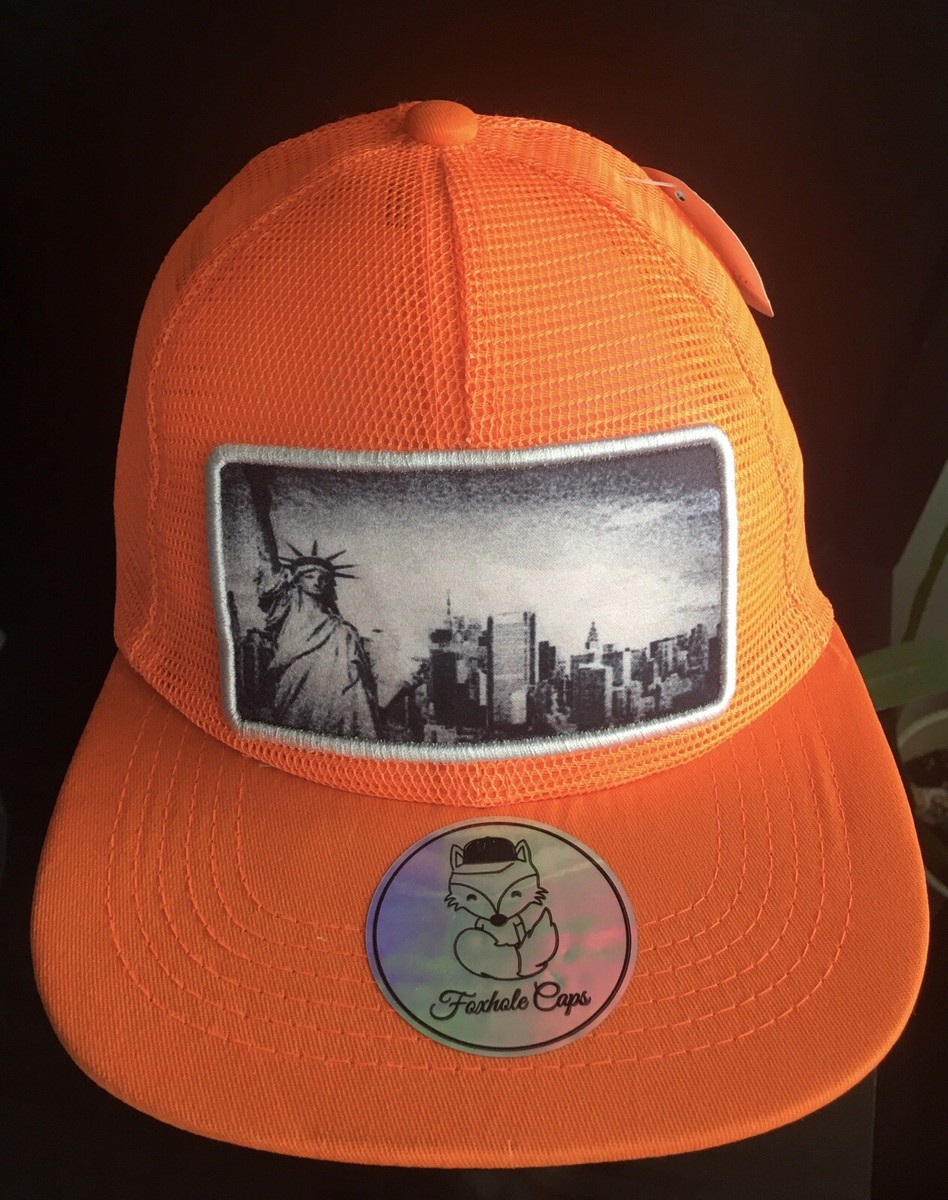 CAP HAT HIP-HOP FASHION UNISEX TRUCKER - SZ ONE - MESH/ORANGE- NEW