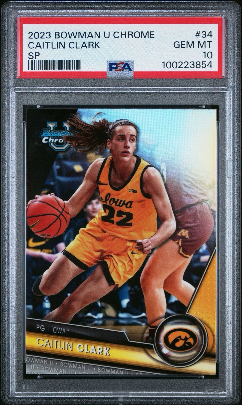 Caitlin Clark 2023 Bowman Chrome University #34 SP Variation Caitlin Clark 2023 Bowman Chrome University #34 SP Variation