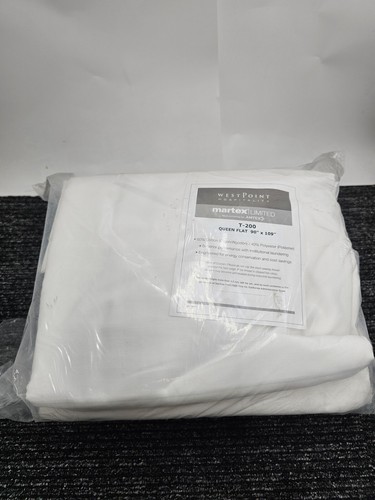 (QTY 6) WestPoint Martex Limited T200 Flat Sheet Queen 90" x 109" - Picture 2 of 5