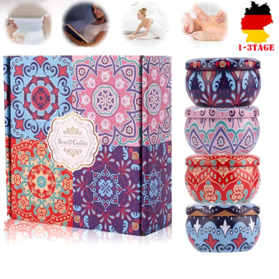 Duftkerzen Geschenkset für Frauen: 4 Düft Kerzen mit Natürlich Sojawachs Duftker