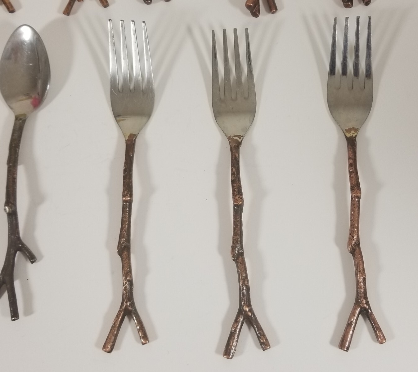 13 Pcs Pier 1 Imports ARBOR BRONZE Stainless Twig Flatware eBay