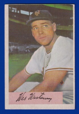 WES WESTRUM GIANTS 1954 BOWMAN #25A VG-EX+ (OC) NO CREASES