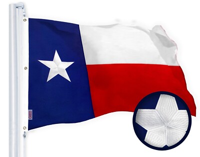 NEW G128 Texas Flag 6x10 FT Embroidered Spun Polyester, Texan Lone Star State