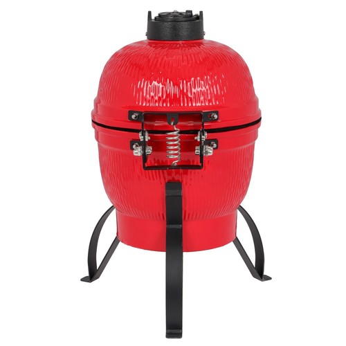High Efficiency Red Egg Shaped Ceramic Kamado Charcoal Grill 13 Inch Diameter - Picture 4 of 17