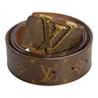 Louis Vuitton LV Initiales Belt Monogram Canvas  Leather Gold Buckle Size 95/38