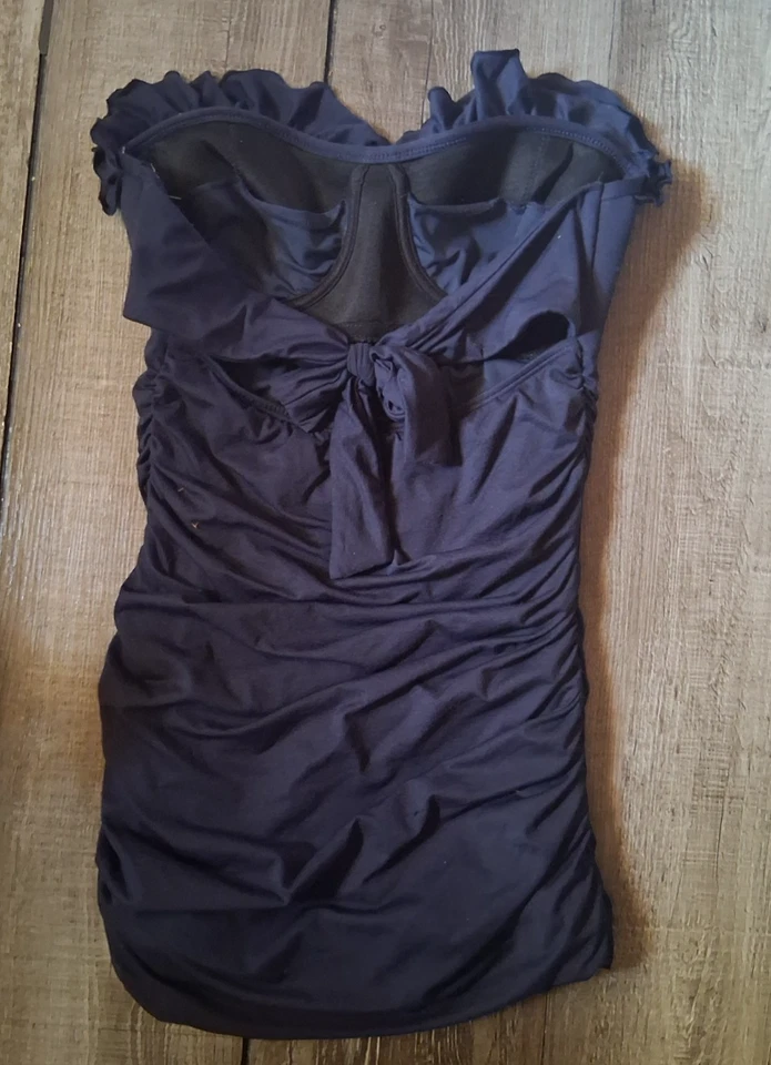 Juicy Couture RARO Traje de Baño Traje de Baño Azul Marino Demi Volantes Pequeño Foto 3 de 4