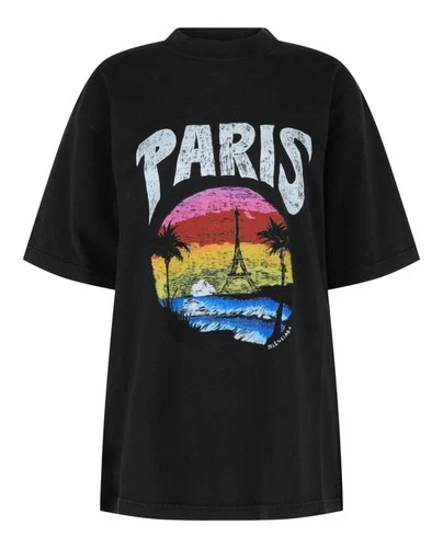 Balenciaga Womens Medium Fit Paris Tropical T-Shirt deal from eBay