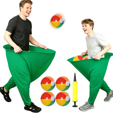 7 Pcs Granny Pants Yard Game Set Large Small Pants with 4 Bouncy Balls and 1