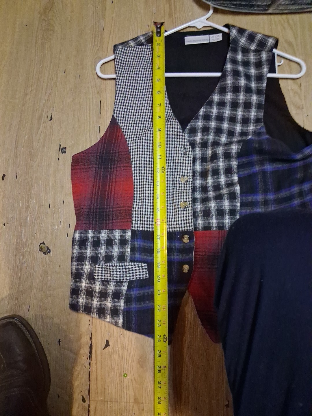 Patchwork Button Down Vest . Unique Vintage 90's … - image 8