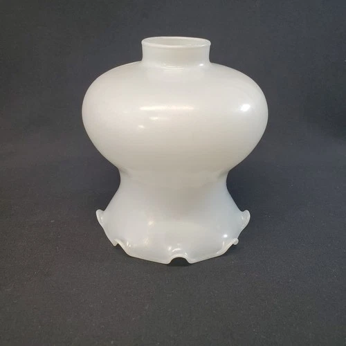 Vintage White Milk Glass Tulip Lamp Shade Ruffle 1.5" Fitter