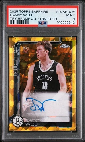 2025 Topps Danny Wolf Chrome Rookie Autographs (PSA 9)