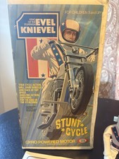 Vintage 1973 Evel Knievel Stunt Cycle w/ Box, Launcher & Instructions – Complete