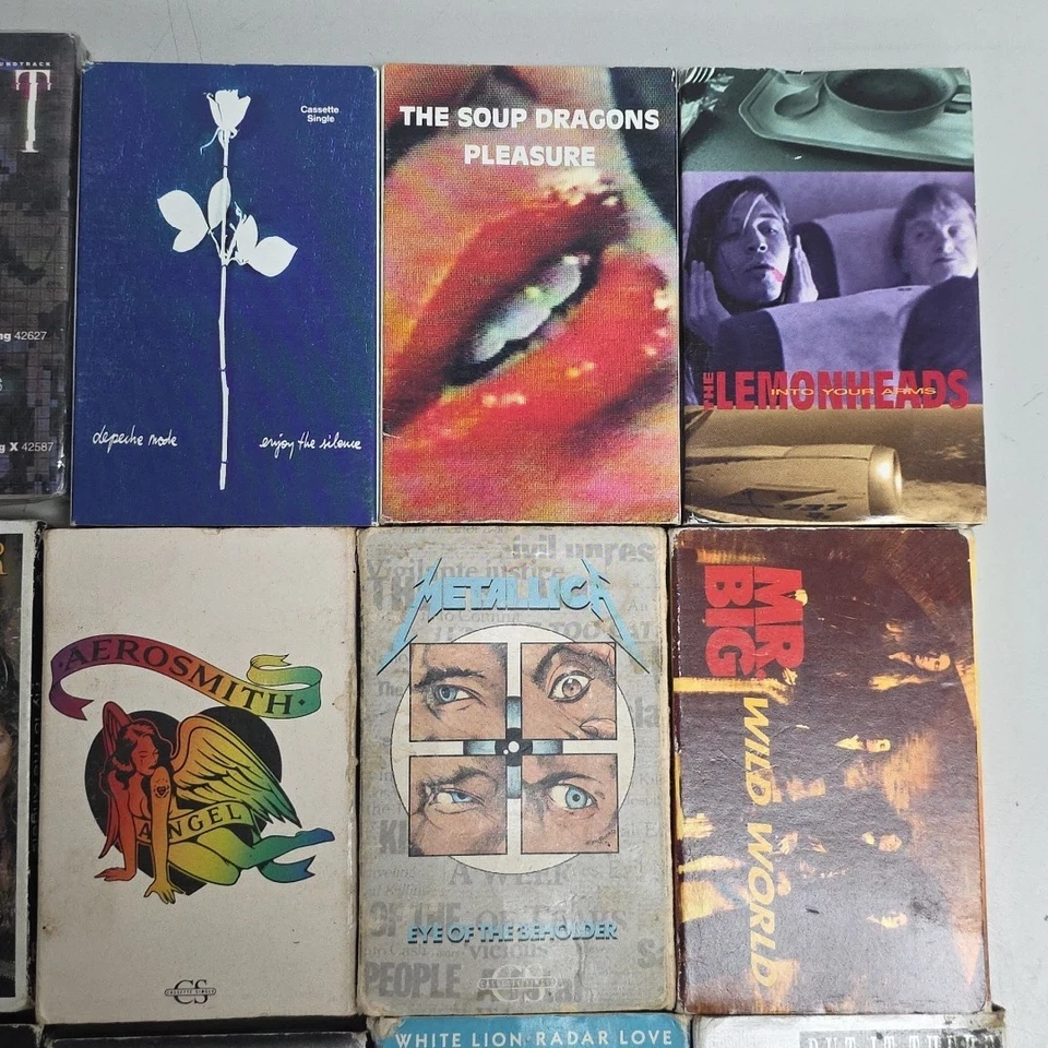 15 Cassette Single Tape Lot Heavy Metal Rock METALLICA VAN HALEN RED HOT DEPECHE - Image 3 of 4
