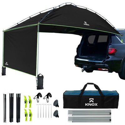 KNOX Car Awning with Sidewall, Compatible with Truck Tailgate, SUV, RV (Black)