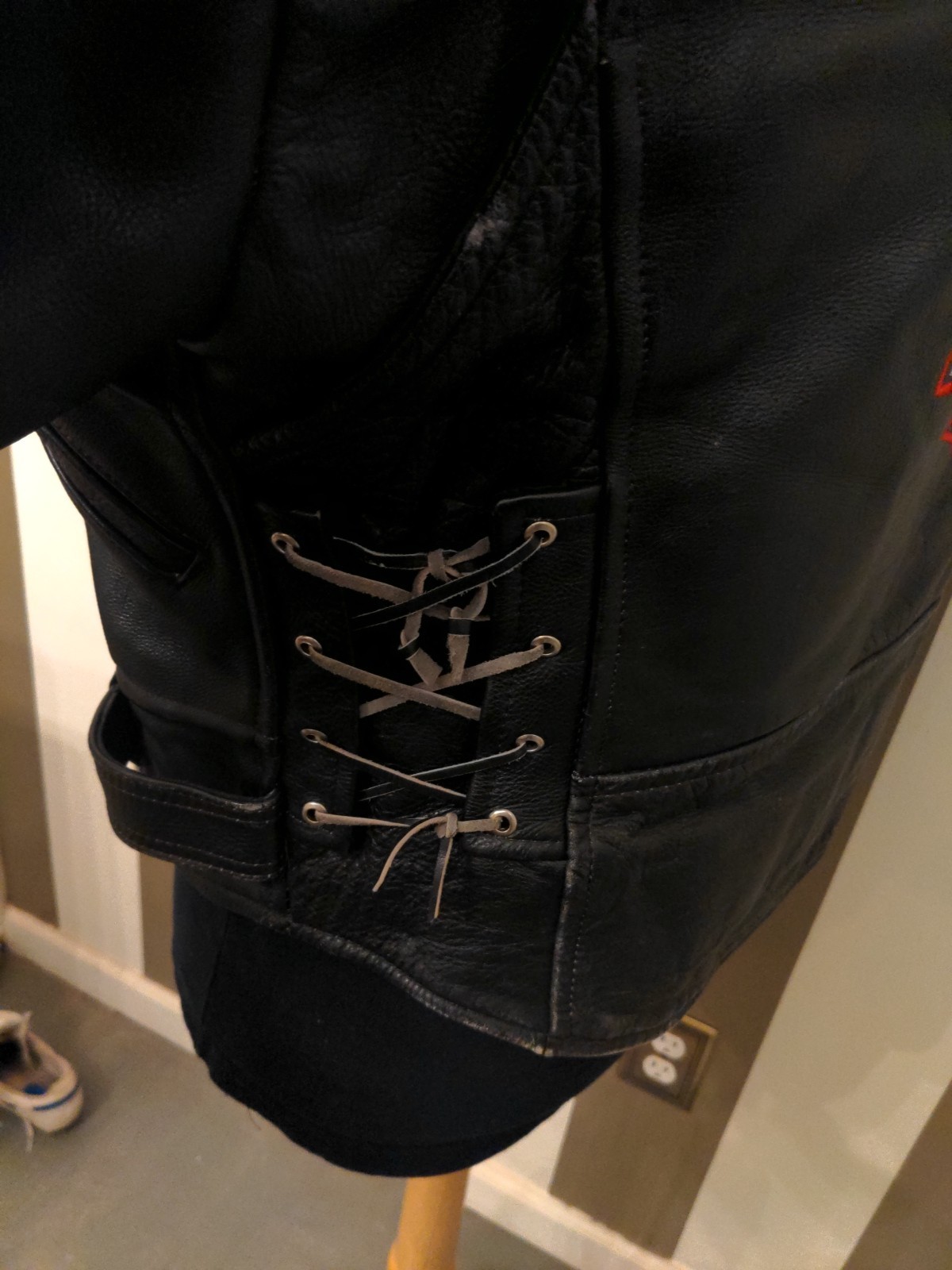 Very Rare harley-davidson leather jacket mens XL  Embroidery Patches Black Biker image 10