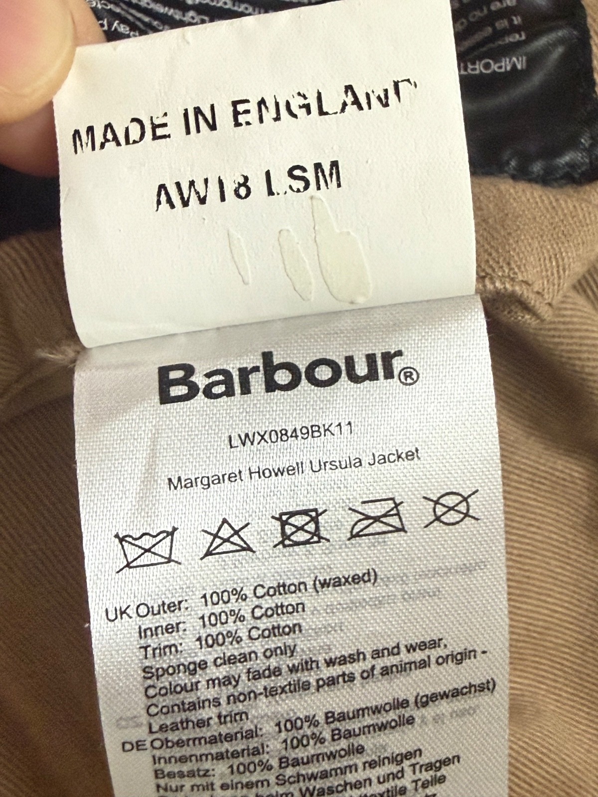 Barbour x Margaret Howell Ursula Wax Jacket Black Made in England UK 8 Hooded image 9
