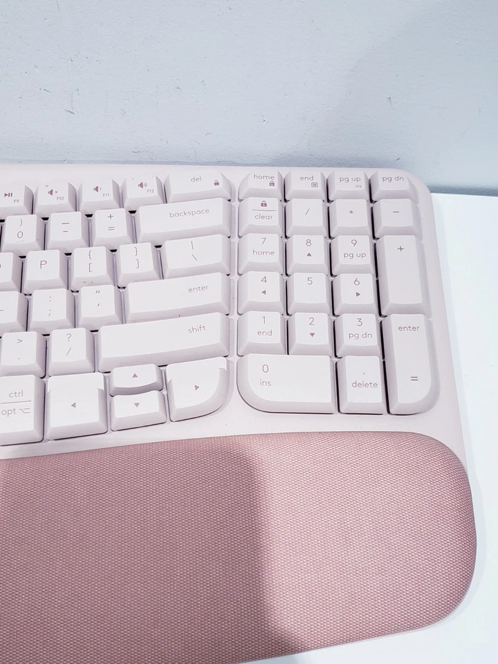 Logitech YR0096 Wave Keys Ergonomic Wireless Keyboard With USB Receiver Dongle - Image 3 of 4