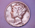 1945-S  MERCURY DIME  FINE  **213-6D