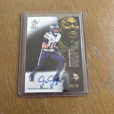 2025 Topps Signature Class Justin Jefferson Black Auto /10 Vikings SSP 
