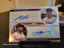 2022 Topps Chrome Sonic Dual Autograph Devers & Bogaerts #RD-XB 08/20 Red Sox