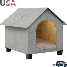 Elevated Dog House W/ Support Legs Semi-Enclosed Design Collapsible Bed Pets New