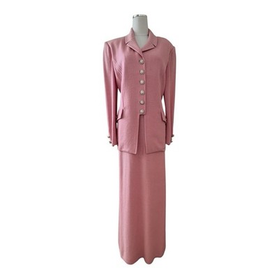 Vintage St. John Evening, Two-Piece Skirt And Jacket, Rhinestone Buttons