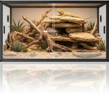 120 Gallon Reptile Tank, 48"x24"x24" Front Opening Reptile Terrarium, Aluminum F