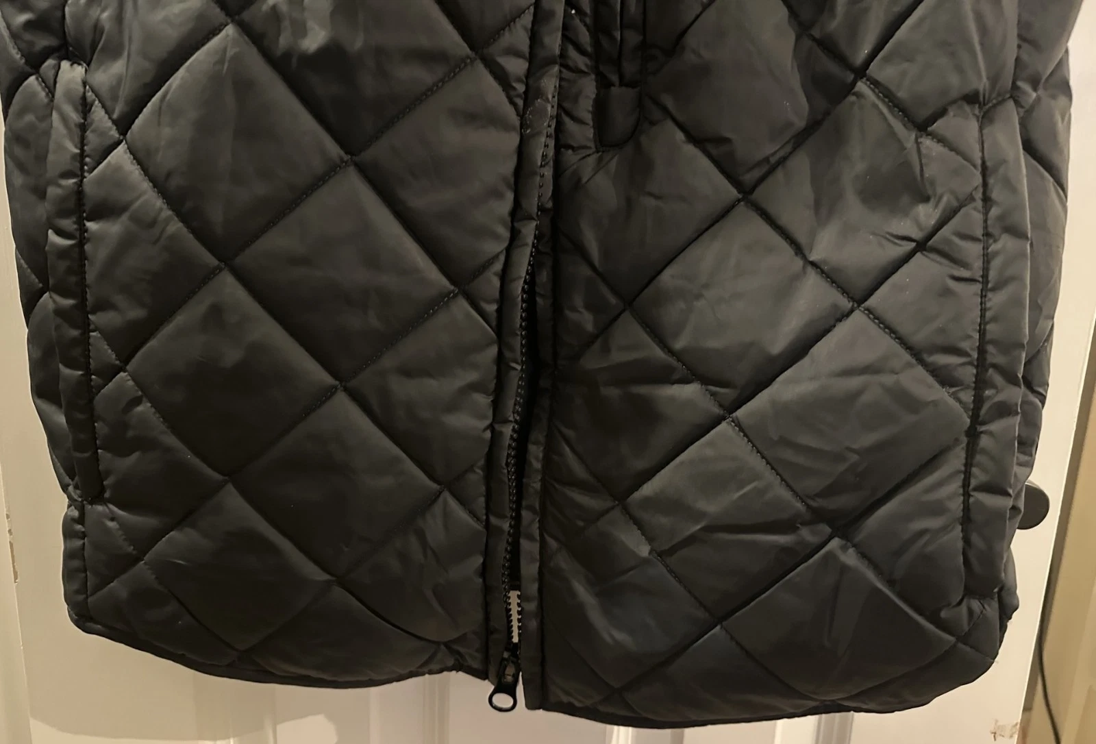 Andrew Marc Quilted Fleece Collar Zip Vest Mens S Black Polyester EUC image 3