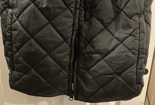 Andrew Marc Quilted Fleece Collar Zip Vest Mens S Black Polyester EUC image 3